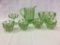 Set of 11 Green Victorian Glassware Pieces