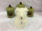 Lot of 4 Including 3 Piece Lefton Cannister Set &