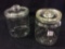 Lot of 2 Glass Tobacco Jars w/ Lids-