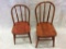 Lot of 2 Various Size Child's Red Paint Bentwood