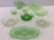 Lot of 9 Glassware Pieces-Mostly Green