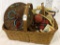 Lg. Vintage Basket w/ Vintage Sewing Basket,