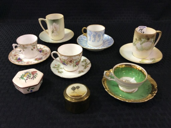 Lot of 8 Including 6 Mostly Bone China Cups &