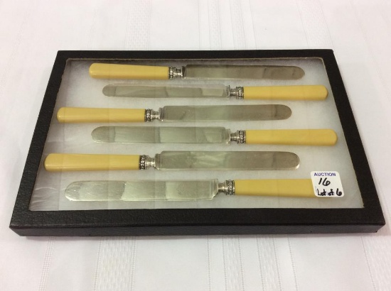 Lot of 6 Butter Knives w/ Sterling Silver Wrap
