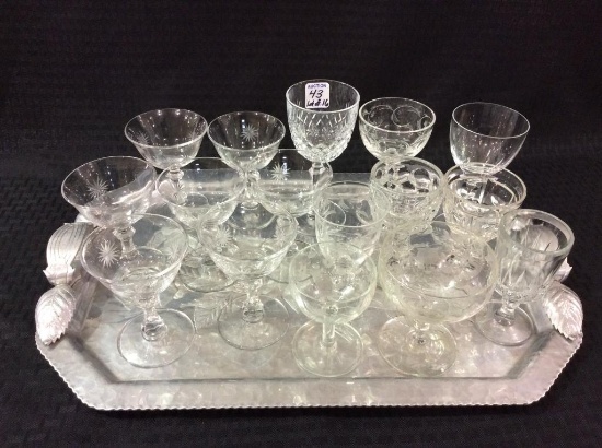 Lot of 16 Various Stemware Goblets w/ Aluminum