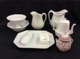 Lot of 9 Mostly White Ironstone Pieces Including