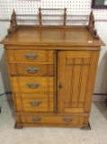 Unusal Ornate Antique Cabinet w/ Swing Out