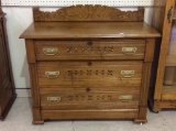 Three Drawer Spoon Carved Dresser