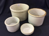 Lot of 4 Graduated Size Crocks