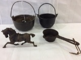 Lot of 4 Iron Pieces Incuding 2-Sm. Buckets,