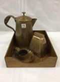Lot of 4 Including Old Copper Coffee Pot,