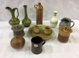 Lot of 12 Mostly Contemp. Pottery Pieces