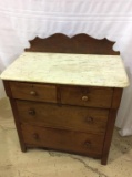 4 Drawer Wood Dresser w/ Marble Top