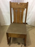 Unique Wood Upholstered Seat Rocking Chair