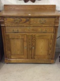 Oak Cabinet w/ Three Drawers & Lower 2 Doors