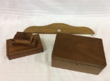 Lot of 5 Including 4 Various Size Wood Boxes