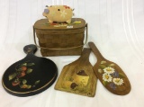 Lot of 5 Including Folk Art Painted