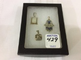 Lot of 3 Sterling Silver/925 Pendants w/ Various