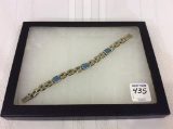 Ladies Sterling Silver Bracelet w/ 3 Blue Stones