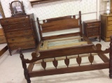 Three Piece Matching Solid Cherry Bedroom Set