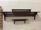 Lot of 3 Various Size Wall Hanging Shelves