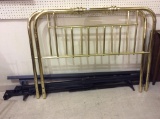 Lot of 2-Contemp. Brass Full Size Head Boards