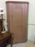 Brown Painted Primitive One Door Corner