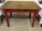 Primitive Red Paint Wood Top Table