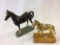 Lot of 2 Horses Including Metal Horse