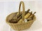 Lg. Basket Filled w/ Rolling Pins, Wood Spoons,