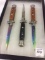 Lot of 3 Push Button Knives Including One