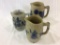 Lot of 3 Various Size Blue & Grey Stoneware