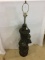 Very Lg. Figural Base Table Lamp w/ Horses, Knight