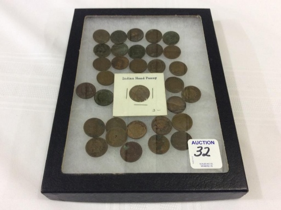 Group of Approx. 32 Indian Head Pennies (Showcase