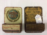 Lot of 2 Tin Wall Hanging Adv. Match Holders
