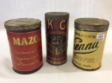 Lot of 3 Vintage Tins Including Mazon Coffee,