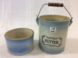 Lot of 2 Butter Crocks-Lg. & Sm. (Both Have