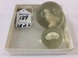 Lot of 2-Sulphide Marbles Including Lg. 2 Inch