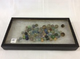 Group of  Approx. 75 Swirl Design Marbles