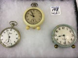 Lot of 3 Clocks/Pocket Watches Including