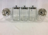 Lot of 5 Glass Cannisters/Candy Jars w/ Lids
