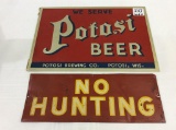 Lot of 2 Sm. Tin Signs Including Potosi Beer