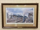 Very Nice Framed Print-The Railroad Station-1912