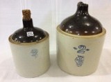 Pair of Crock Jugs Including Front Marked