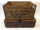 Lot of 2 Wood Boxes Including Adv. KC Baking