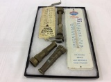 Lot of 6 Including 2 Adv. Thermometers-