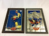 Lot of 2 Framed Coca Cola Adv. Mirrors