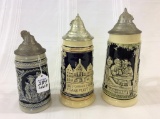 Lot of 3 Germany Steins w/ Lids