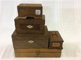 Lot of 5 Various Vintage Wood Trinket Boxes