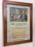 Framed Adv. Calendar-1918-First National Bank